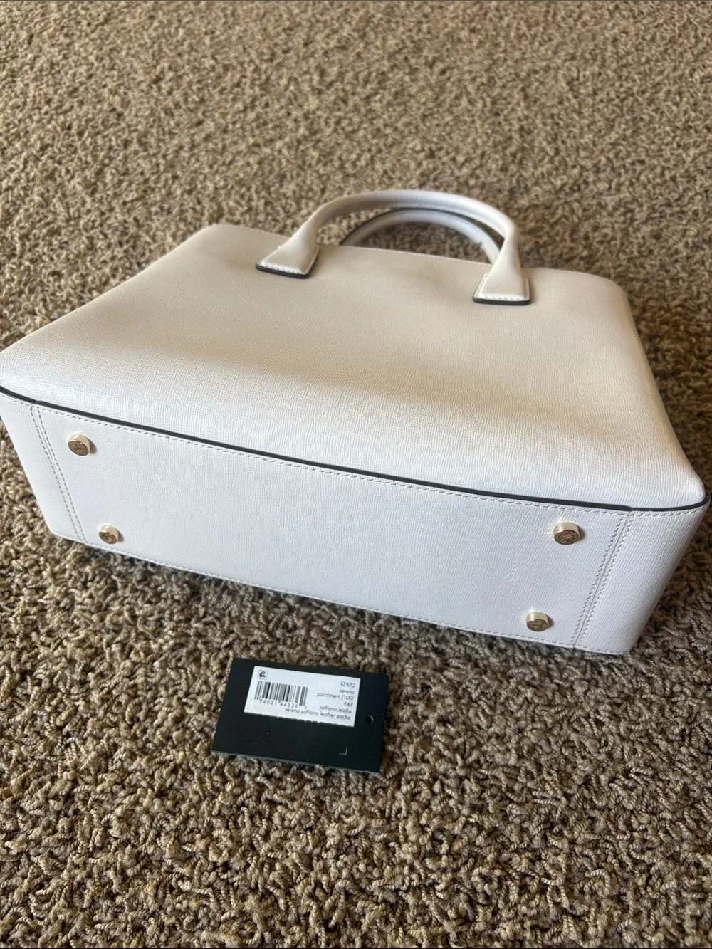kate spade ♠️ White Serena Saffiano Satchel with Gold Hardware 🌟